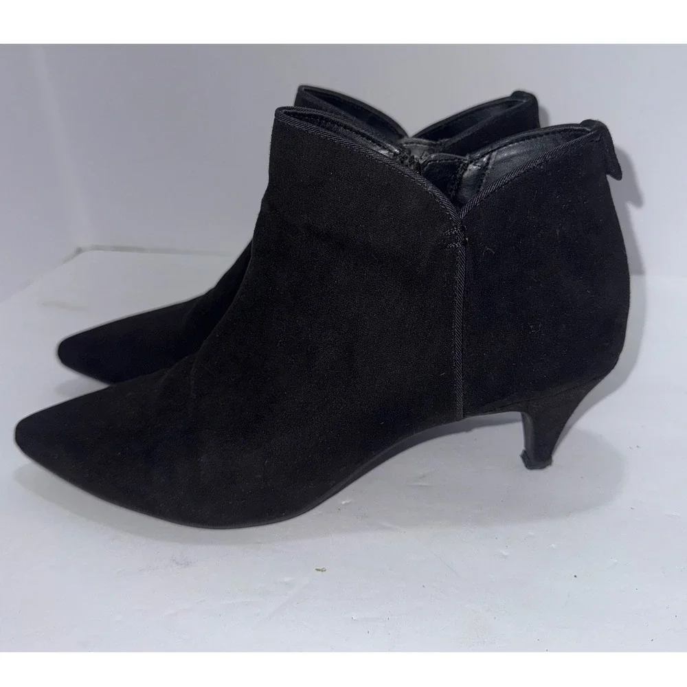 Circus by Sam Edelman Pointy Toe Black Dressy‎ Kitten Heel Ankle Bootie Goth Y2K